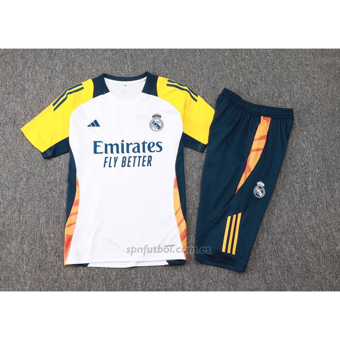 Chandal del Real Madrid Manga Corta 2024-2025 Blanco - Pantalon Corto
